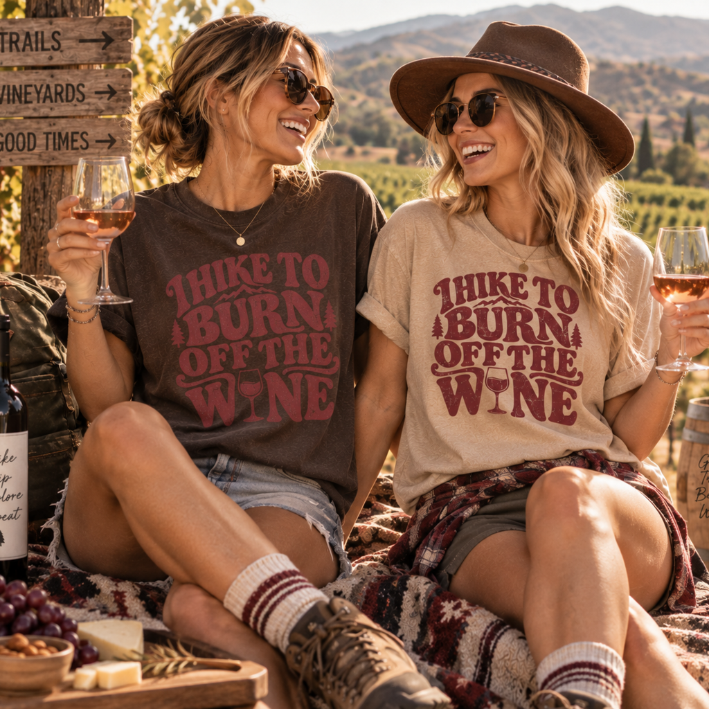 I Hike to Burn Off the Wine – Hiking T-Shirt
