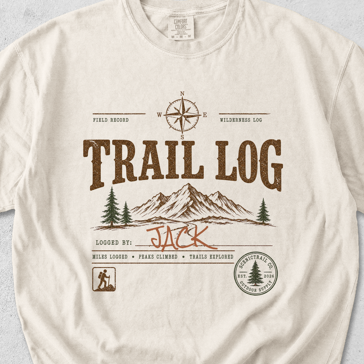 Trail Log – Personalized Hiking T-Shirt
