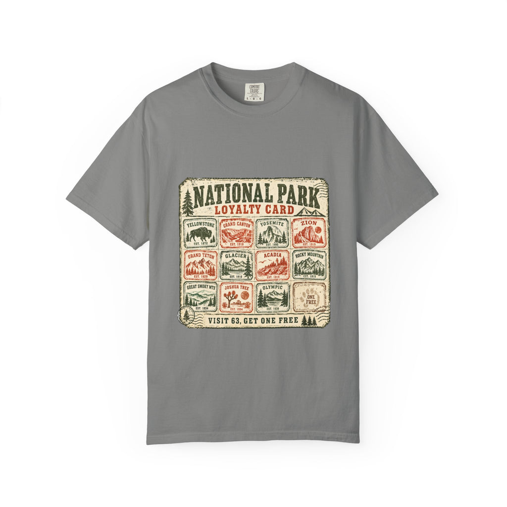 National Park Loyalty Card Shirt | Visit 63 Get One Free | Funny Hiking Gift