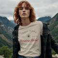 Trail Name Shirt | Personalized Thru Hiker Gift | Real Name Exhausted Funny Backpacking Tee