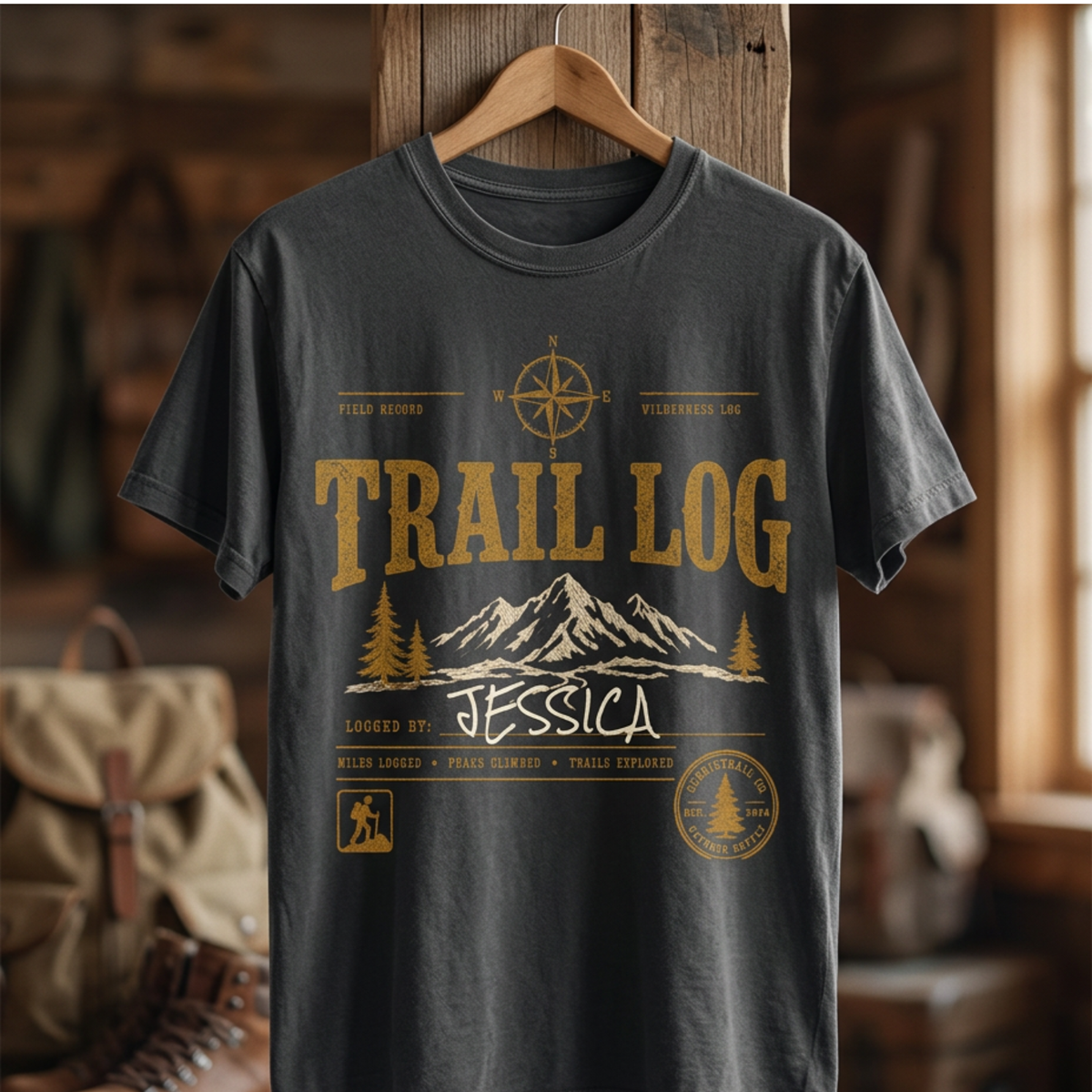 Trail Log – Personalized Hiking T-Shirt