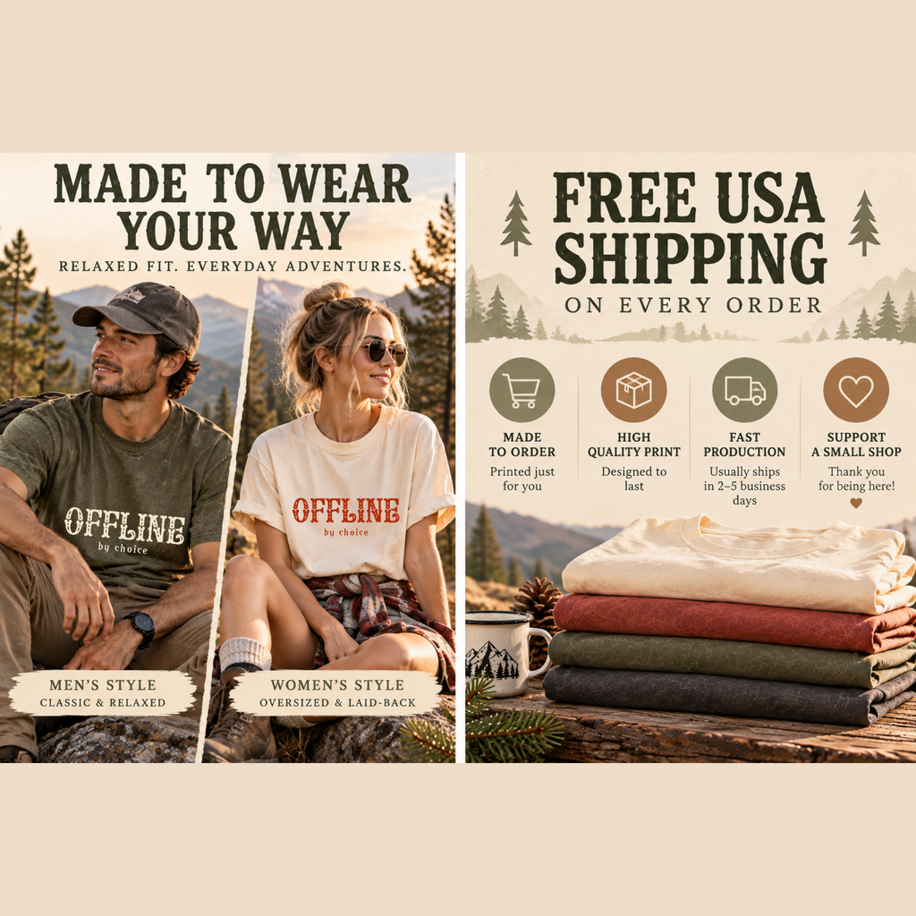 Offline By Choice – Vintage Outdoors Comfort Colors T-Shirt