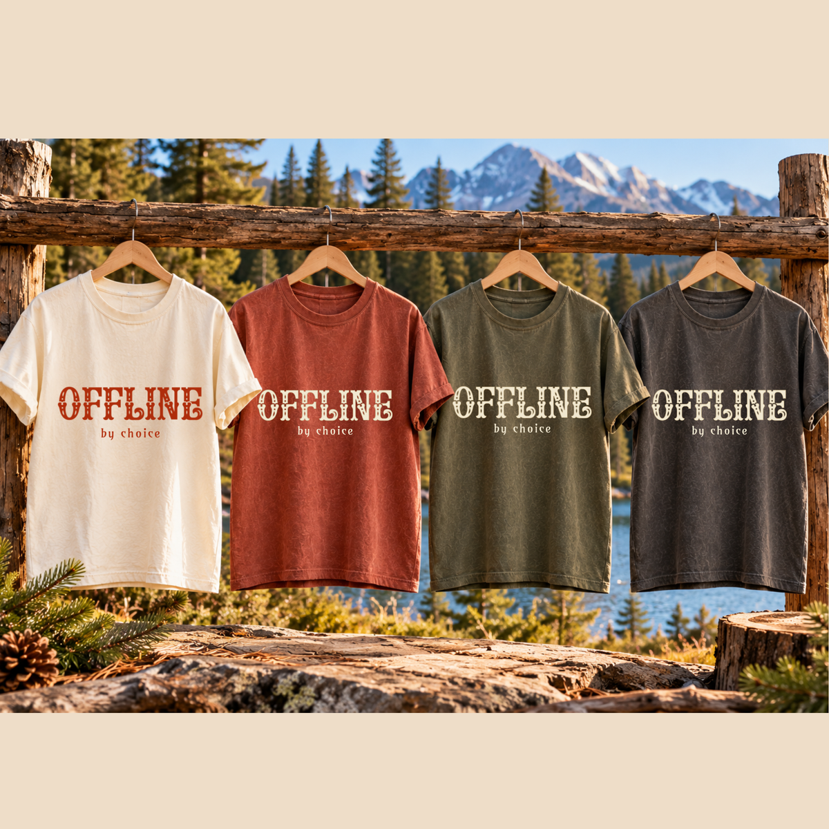 Offline By Choice – Vintage Outdoors Comfort Colors T-Shirt