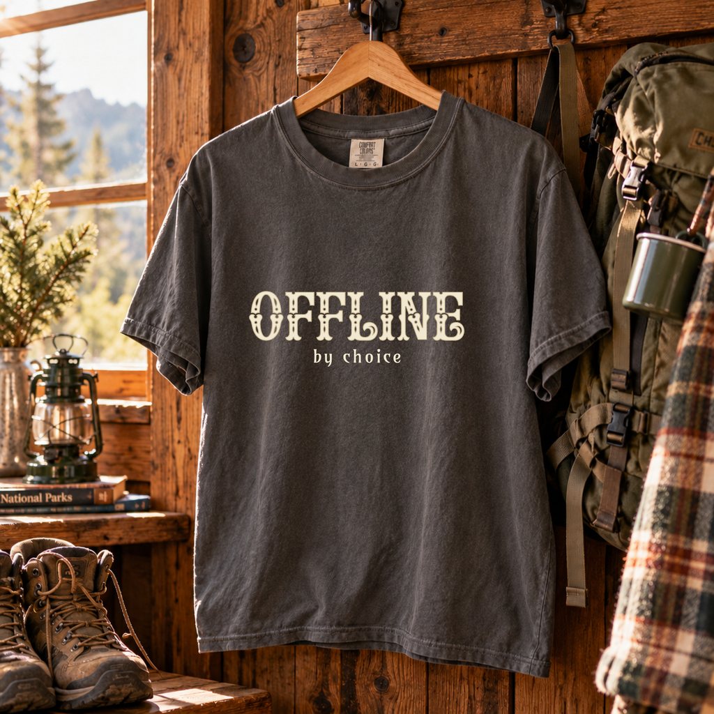 Offline By Choice – Vintage Outdoors Comfort Colors T-Shirt