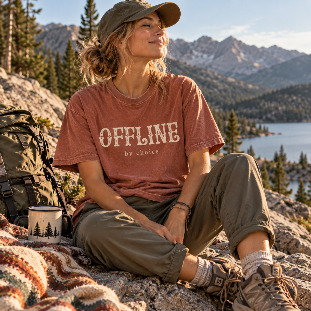 Offline By Choice – Vintage Outdoors Comfort Colors T-Shirt