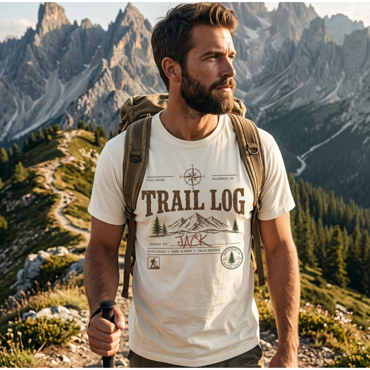 Trail Log – Personalized Hiking T-Shirt