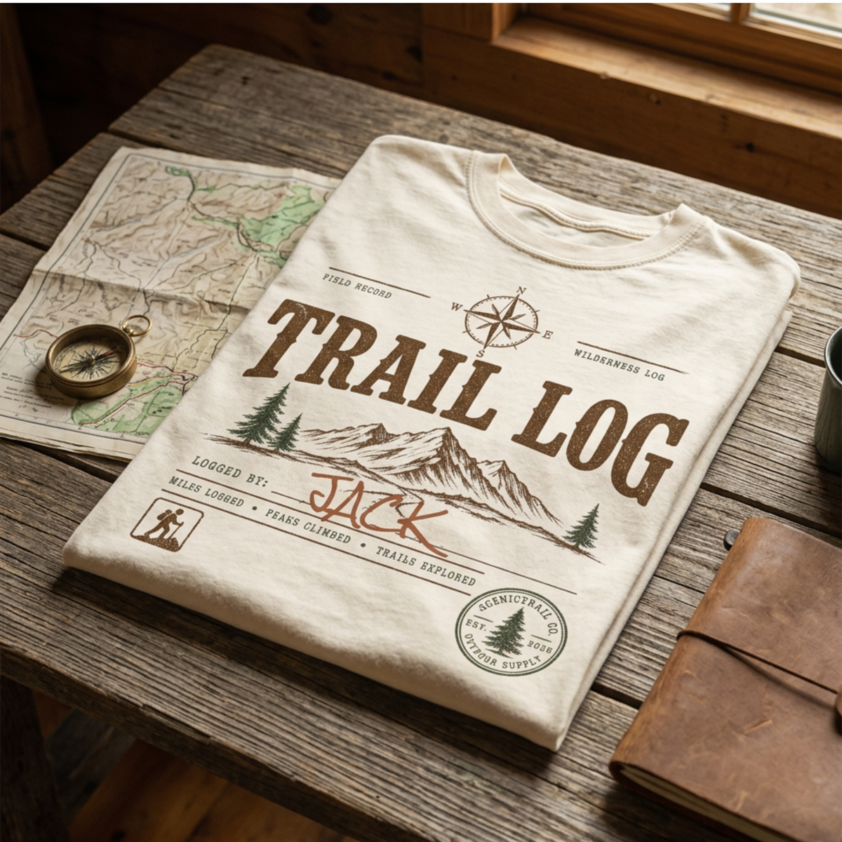Trail Log – Personalized Hiking T-Shirt