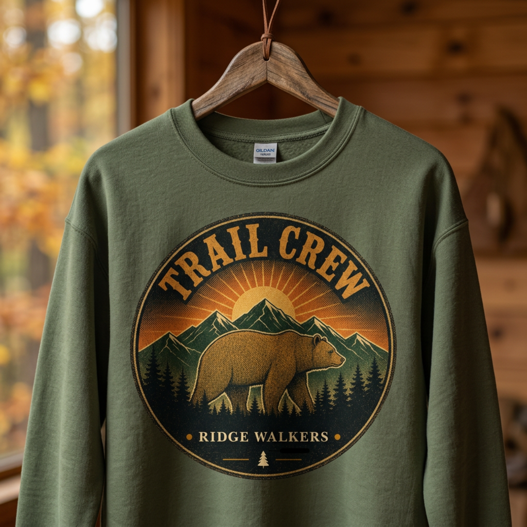 Trail Crew Bear Badge – Personalized Sweatshirt