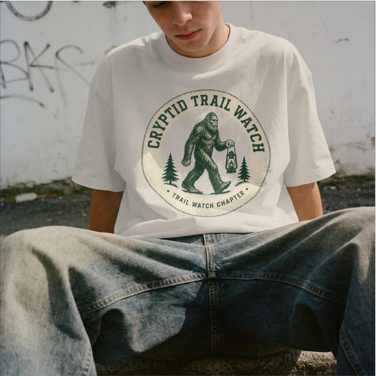 Cryptid Trail Watch – Bigfoot Hiking T-Shirt