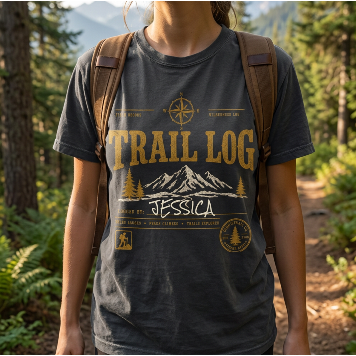 Trail Log – Personalized Hiking T-Shirt