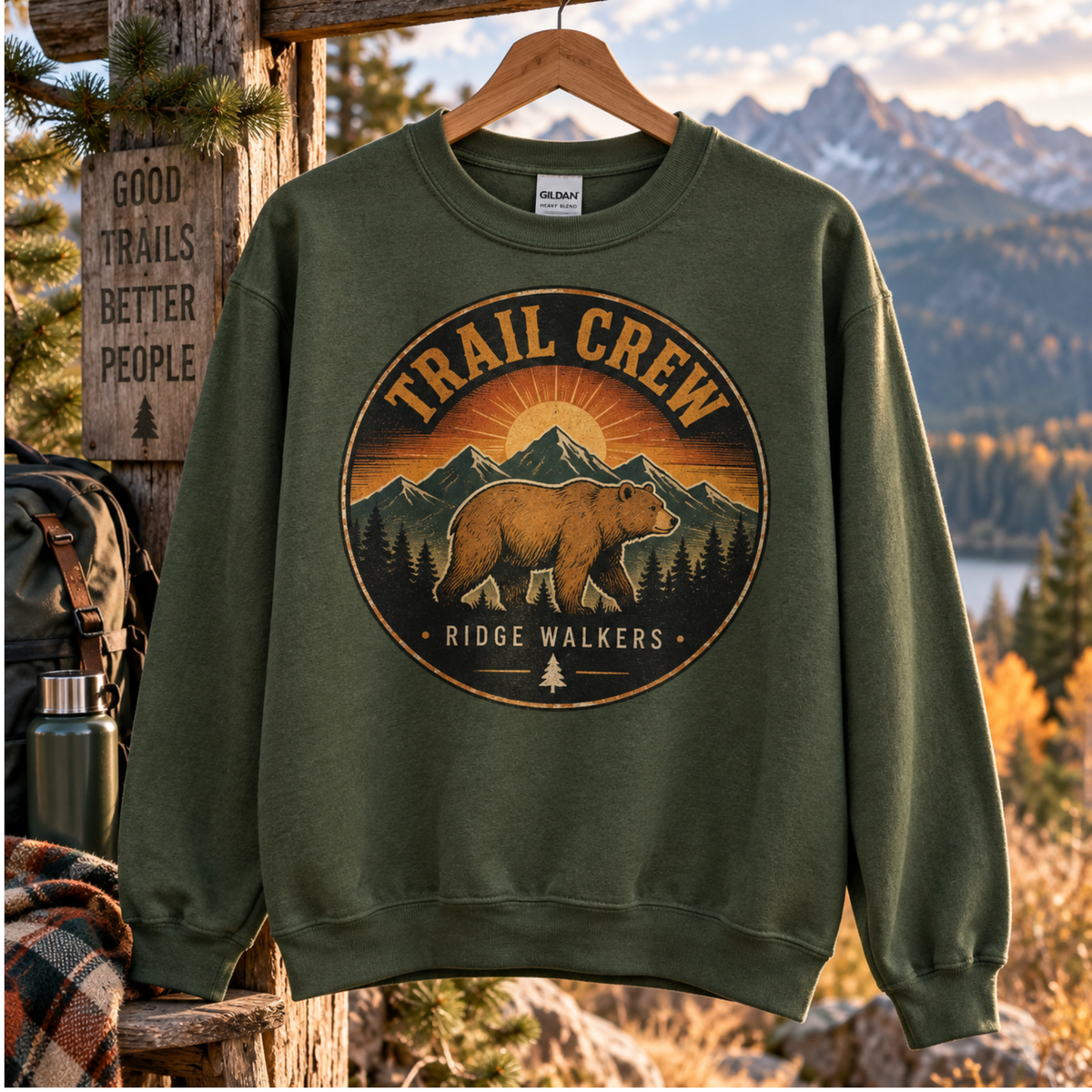Trail Crew Bear Badge – Personalized Sweatshirt
