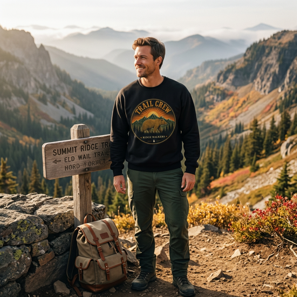 Trail Crew Bear Badge – Personalized Sweatshirt