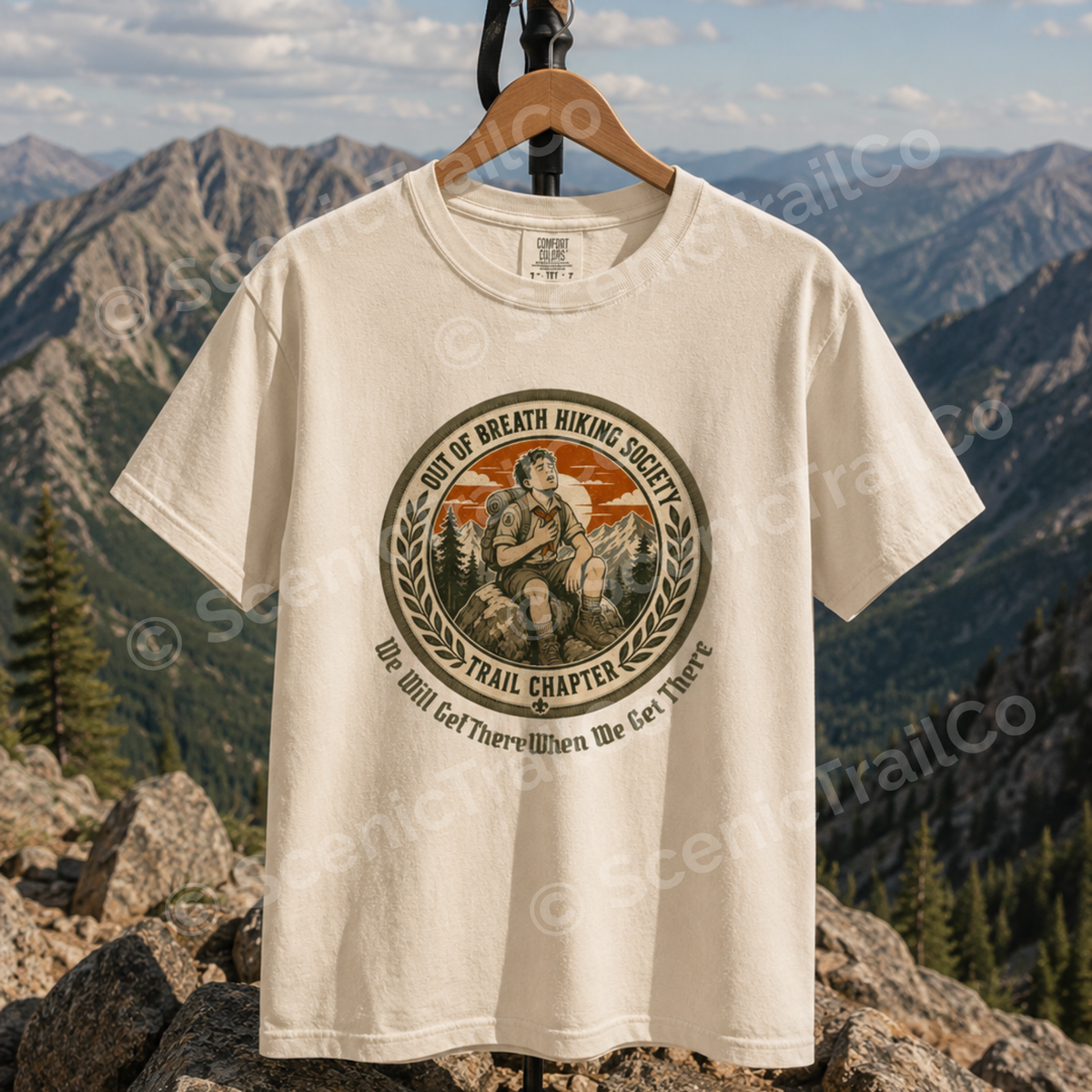 Out of Breath Hiking Society – Personalized T-Shirt