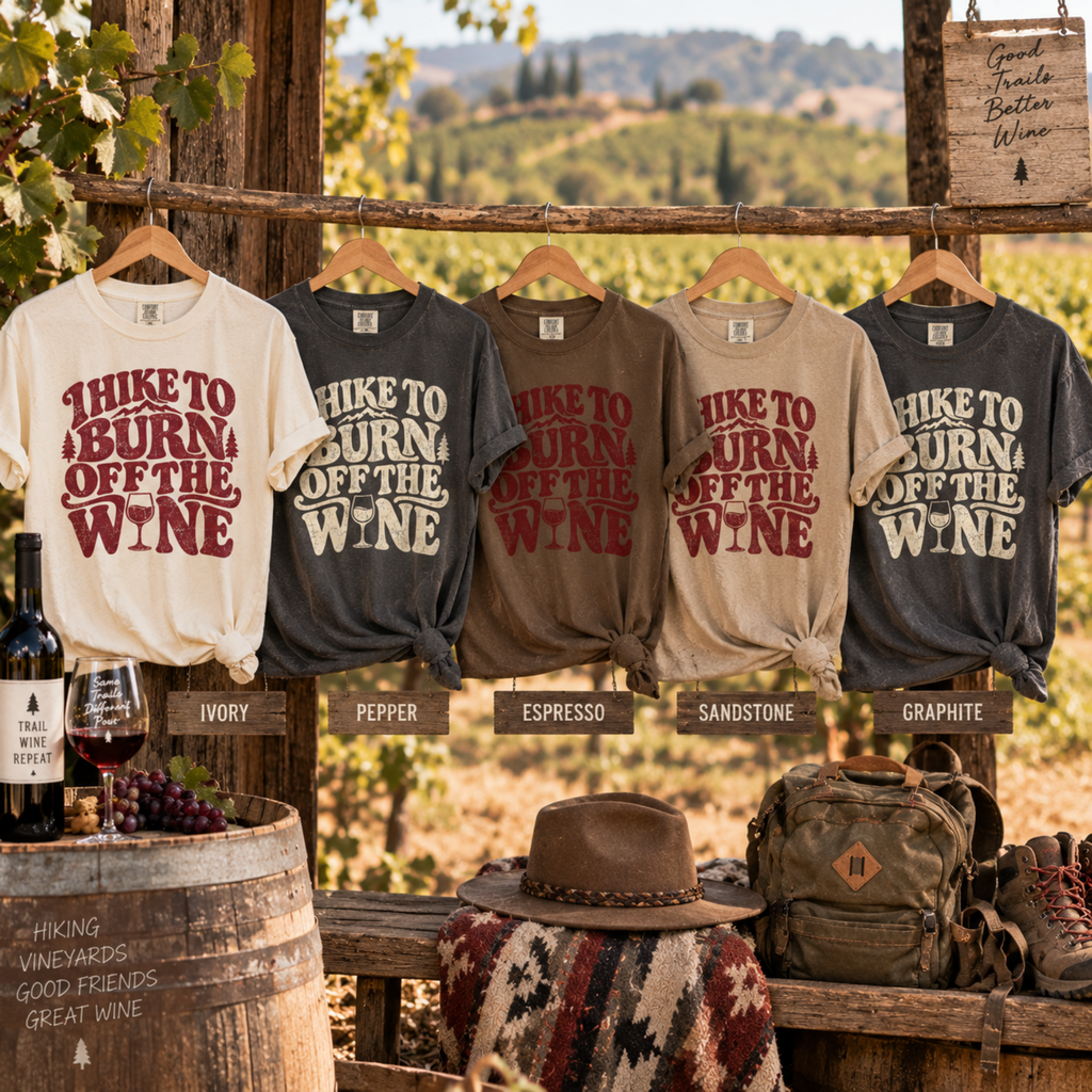 I Hike to Burn Off the Wine – Hiking T-Shirt