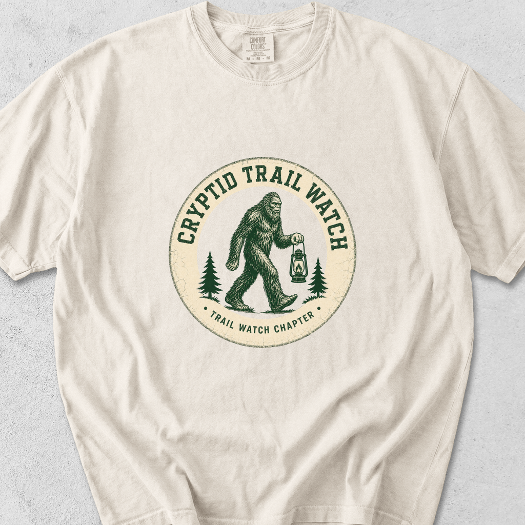 Cryptid Trail Watch – Bigfoot Hiking T-Shirt