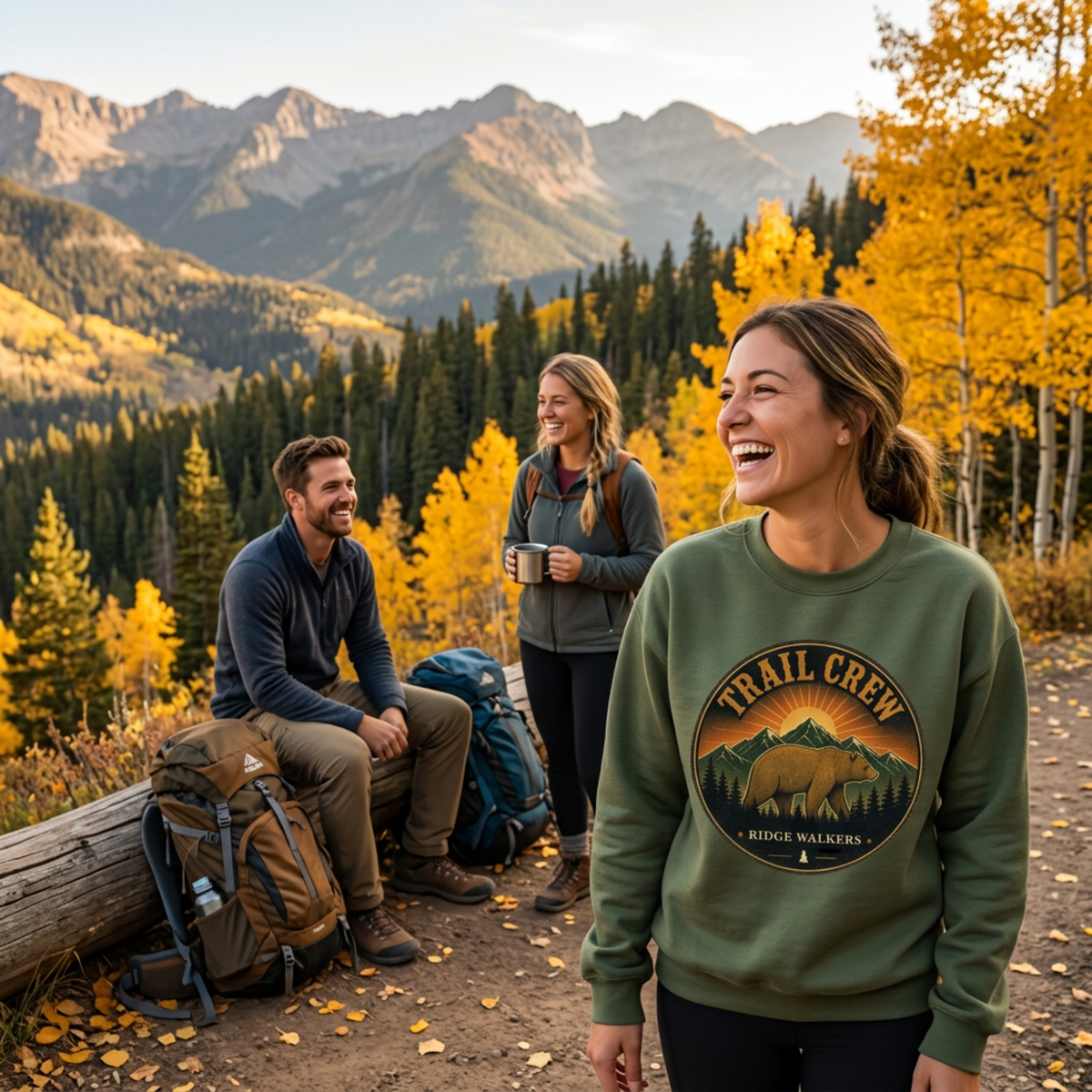 Trail Crew Bear Badge – Personalized Sweatshirt