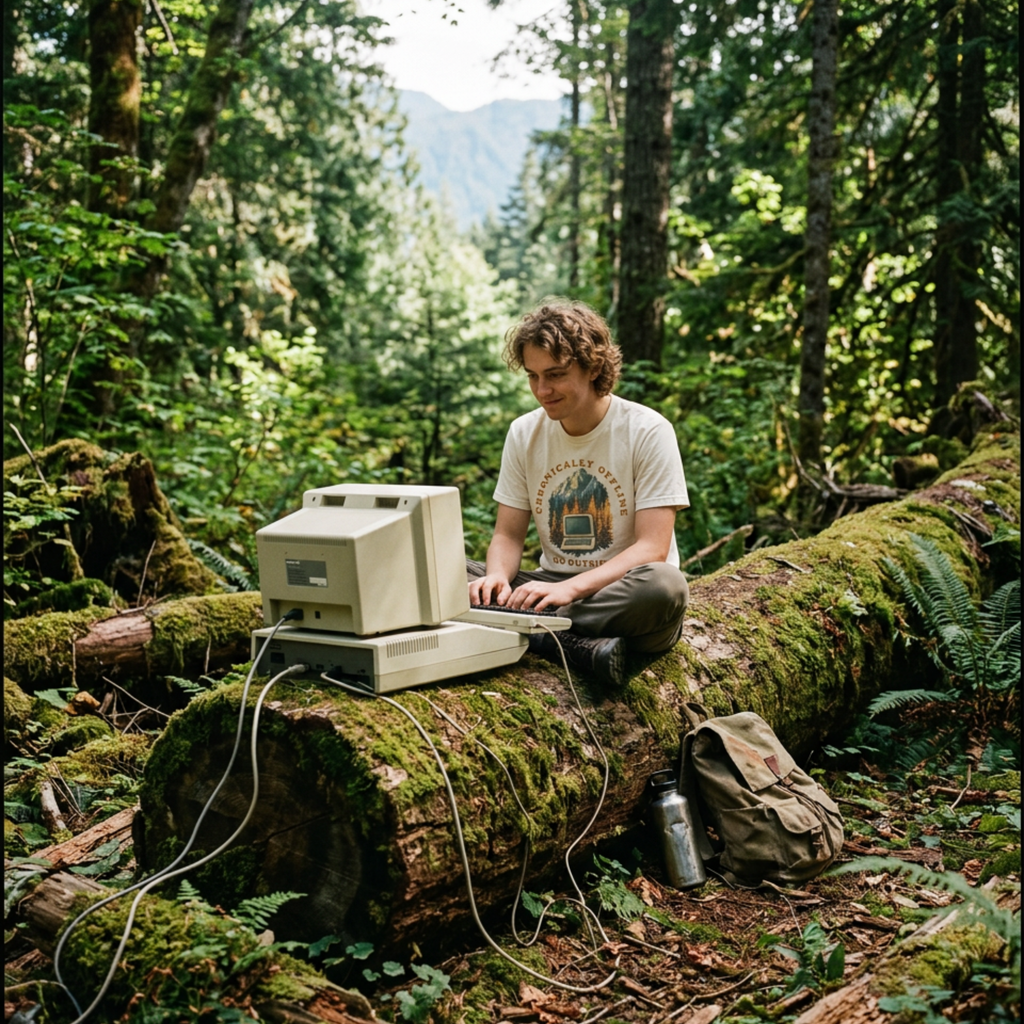 Chronically Offline – Outdoor T-Shirt