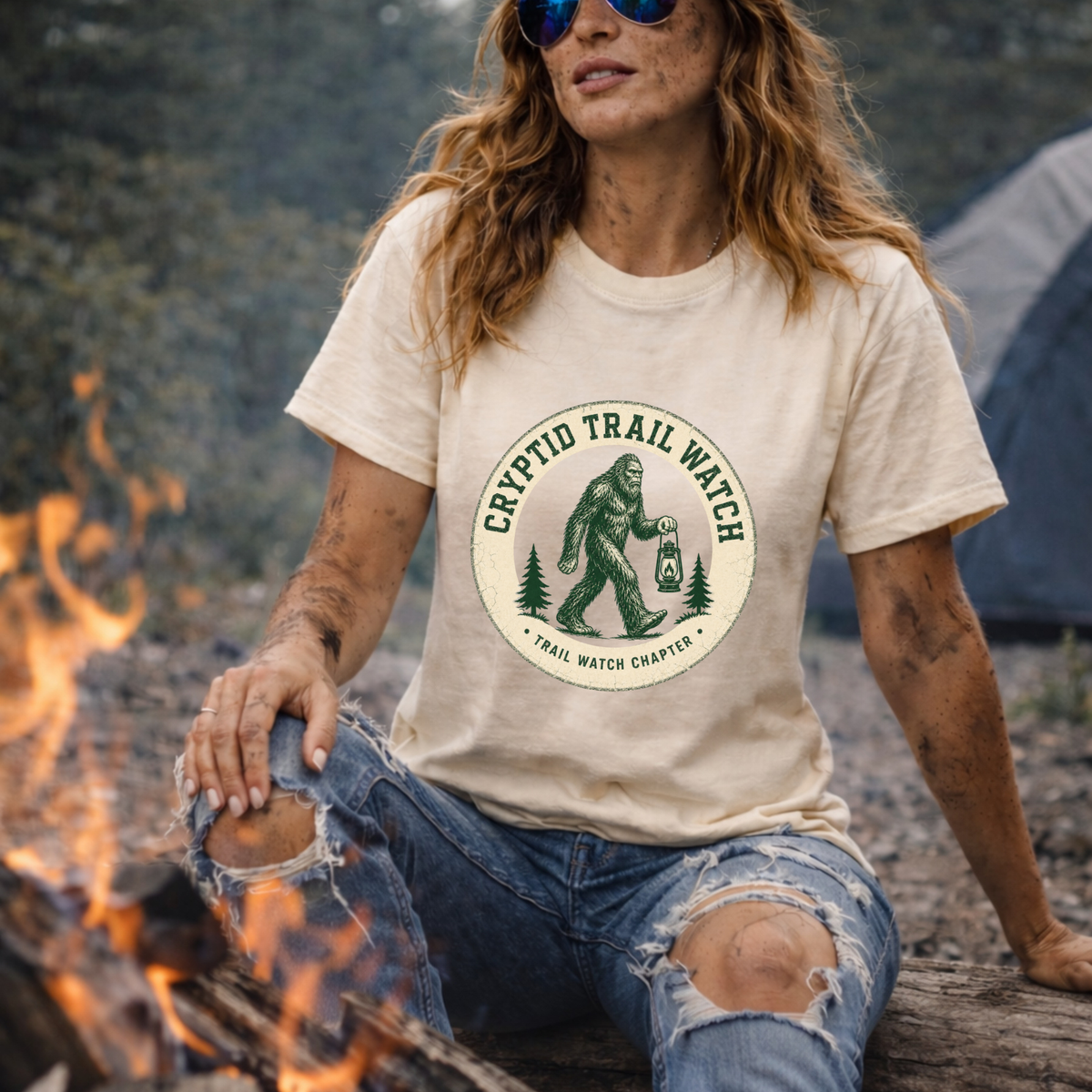 Cryptid Trail Watch – Bigfoot Hiking T-Shirt