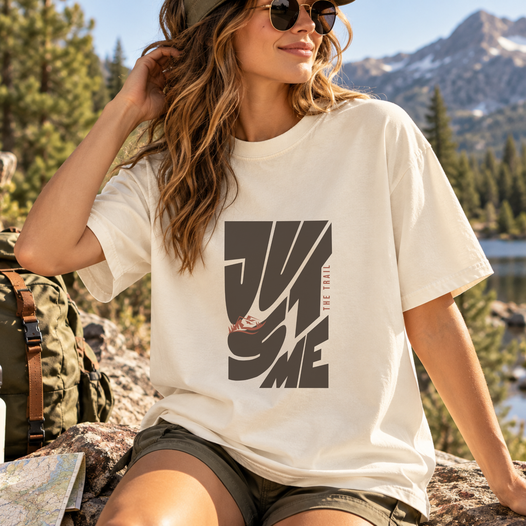 Just Me Hiking T-Shirt | Solo Hiker Graphic Tee | ScenicTrailCo