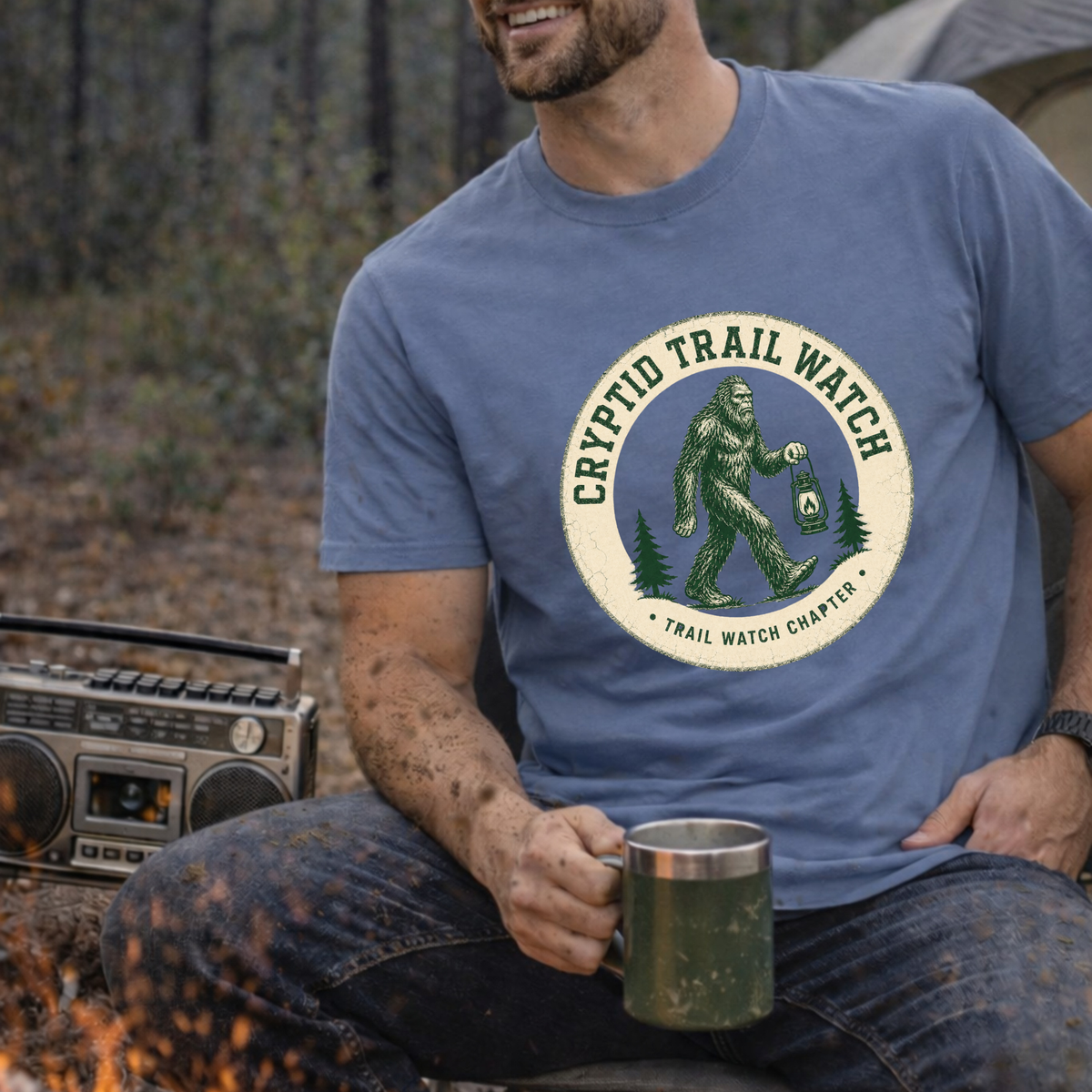 Cryptid Trail Watch – Bigfoot Hiking T-Shirt
