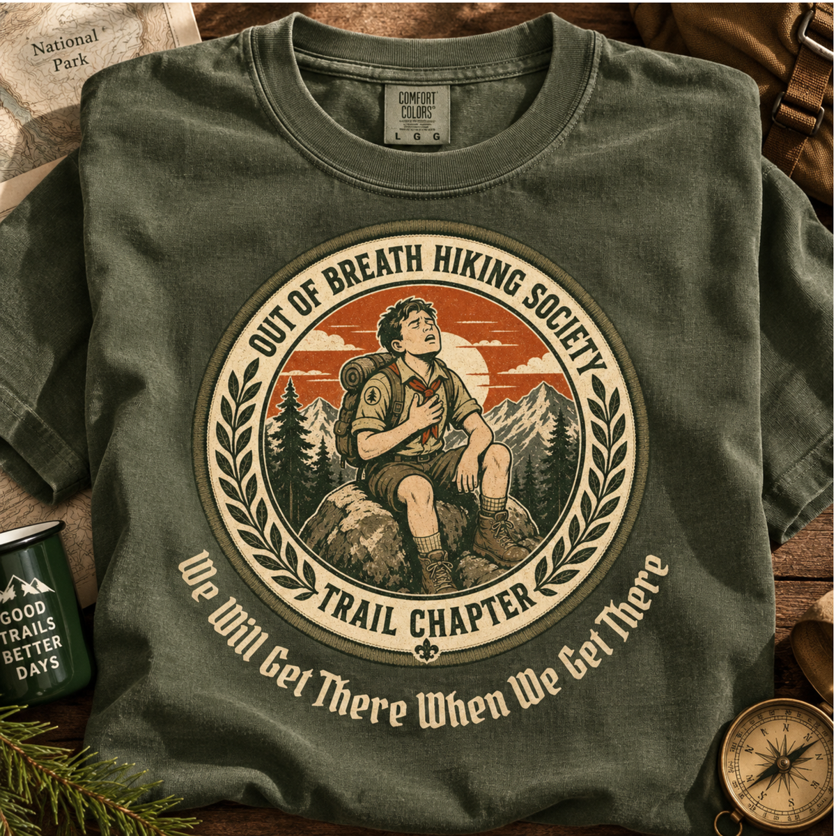 Out of Breath Hiking Society – Personalized T-Shirt